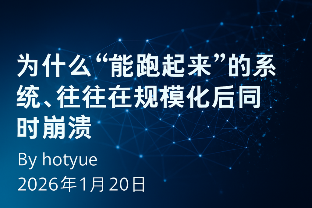 为什么“能跑起来”的系统，往往在规模化后同时崩溃