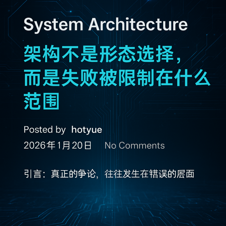 架构不是形态选择，而是失败被限制在什么范围